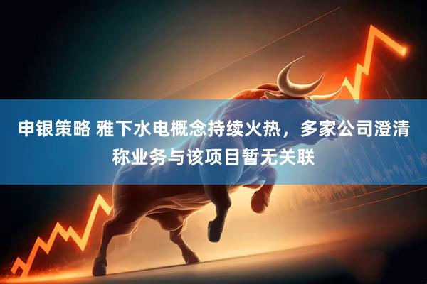 申银策略 雅下水电概念持续火热，多家公司澄清称业务与该项目暂无关联